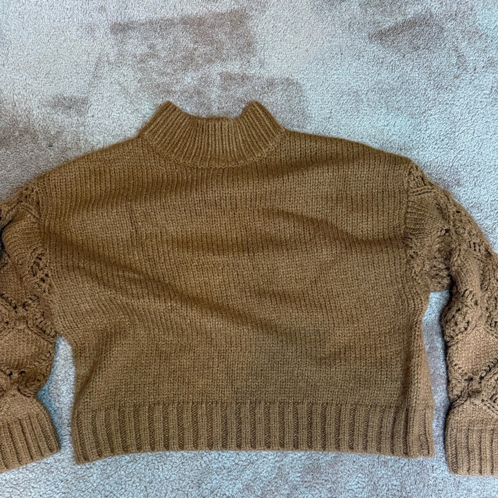 Skies Are Blue Warm Tan Knit Top